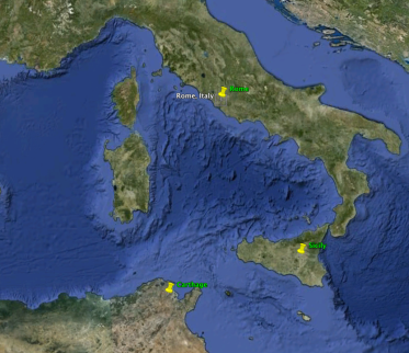 Players in the First Punic War. Image thanks to GoogleEarth.
